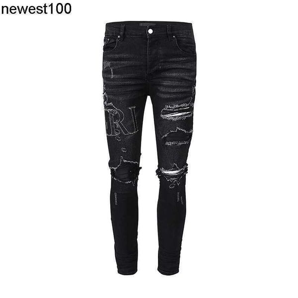 men's designer jeans amirs men's jeans trendy new patchwork holes old wash jeans men's, Blue
men's designer jeans amirs men's jeans trendy new patchwork holes old wash jeans men's, Blue