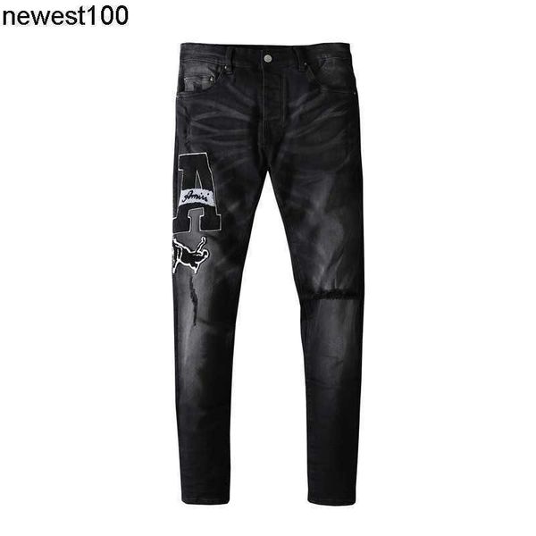 designer men's jeans amirs black knife cut towel embroidered men's slim elastic jeans, Blue
designer men's jeans amirs black knife cut towel embroidered men's slim elastic jeans, Blue