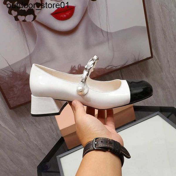 dress shoes designer miu marie jean women high heels white french middle heel girl pearl patent leather thick shoe, Black
dress shoes designer miu marie jean women high heels white french middle heel girl pearl patent leather thick shoe, Black