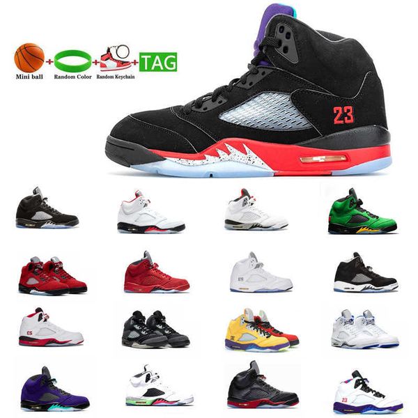 fire red jumpman 5 basketball shoes anthracite ducks sneakers men og black metallic space jam size 7-13