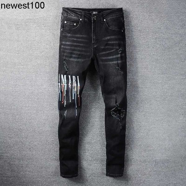 men's jeans designer men's fashion young men amirs black letter paint dot elastic large jeans men's trousers, Blue
men's jeans designer men's fashion young men amirs black letter paint dot elastic large jeans men's trousers, Blue