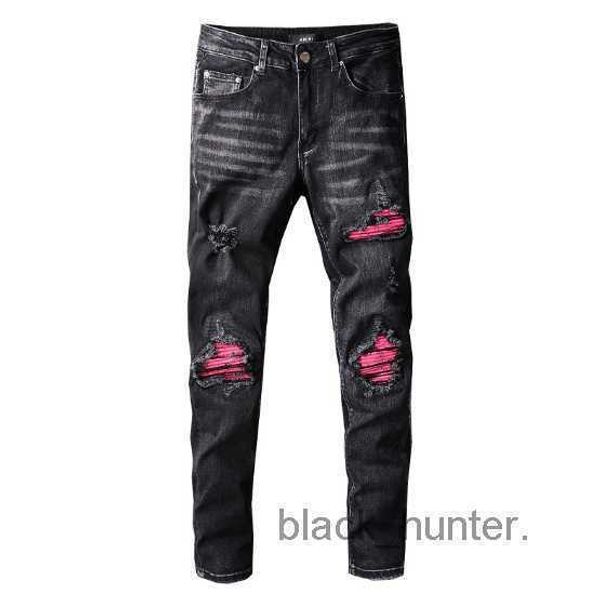 men's jeans amirs designer american trend light blue pierced jeans men patch slim fit elastic tight denim pants 
men's jeans amirs designer american trend light blue pierced jeans men patch slim fit elastic tight denim pants