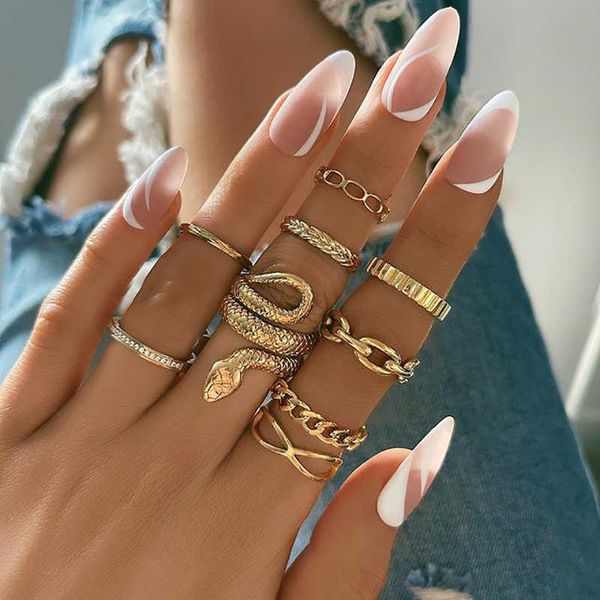 cluster rings kisswife vintage gold color metal crystal rings set for women snake chain geometric ring punk gothic rings 2022 fashion jewelr, Golden;silver
cluster rings kisswife vintage gold color metal crystal rings set for women snake chain geometric ring punk gothic rings 2022 fashion jewelr, Golden;silver