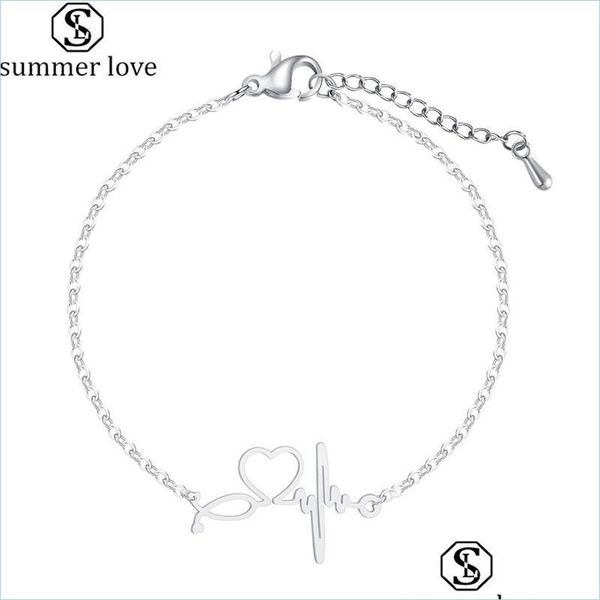 chain stainless steel bracelets for women friend heart-shaped electrocardiogram fashion jewelry valentines day gift-z drop deliv dhr64, Black
chain stainless steel bracelets for women friend heart-shaped electrocardiogram fashion jewelry valentines day gift-z drop deliv dhr64, Black