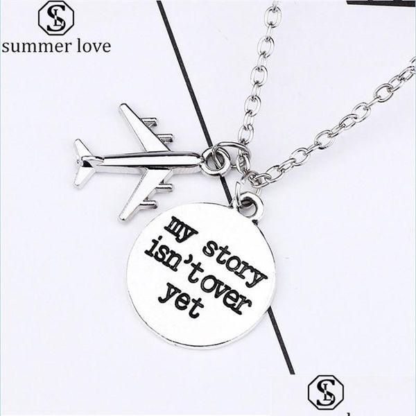 pendant necklaces diy air plane necklace for women men letter "my story isnt over yet" pendant sier chain motivational pendants ne, Silver
pendant necklaces diy air plane necklace for women men letter "my story isnt over yet" pendant sier chain motivational pendants ne, Silver