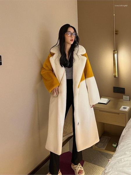 women's jackets imitation fur patchwork suit collar warm coat thickened long for women winter faxu, Black;brown
women's jackets imitation fur patchwork suit collar warm coat thickened long for women winter faxu, Black;brown
