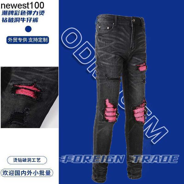 men's jeans amirs designer fashion brand color elastic rolled hole breaking jeans men's slim fit beggar, Blue
men's jeans amirs designer fashion brand color elastic rolled hole breaking jeans men's slim fit beggar, Blue