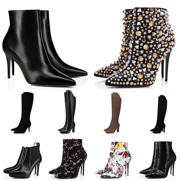 fashion ladies winter boots high heels women ankle boots pointed-toe outdoor platform leather suede booties with box, Black
fashion ladies winter boots high heels women ankle boots pointed-toe outdoor platform leather suede booties with box, Black