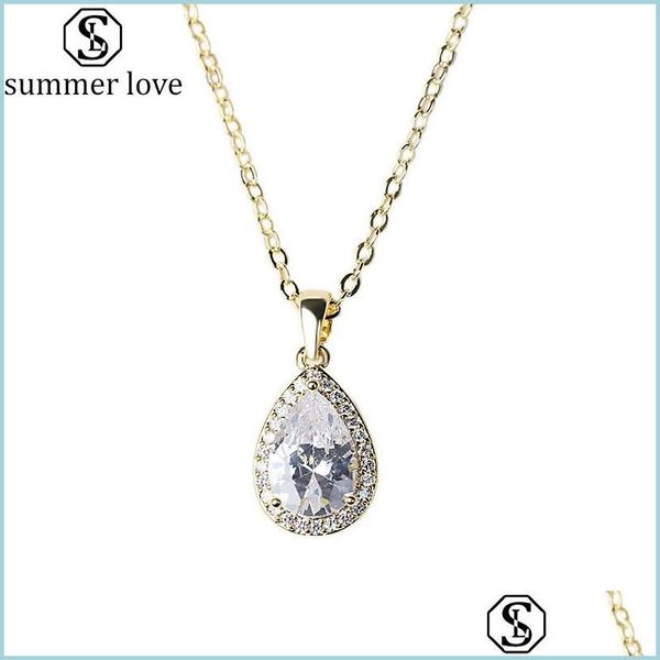 pendant necklaces cubic zirconia teardrop necklaces classical water drop necklace for women sier gold chain designer jewelry necklace dhszb, Silver
pendant necklaces cubic zirconia teardrop necklaces classical water drop necklace for women sier gold chain designer jewelry necklace dhszb, Silver