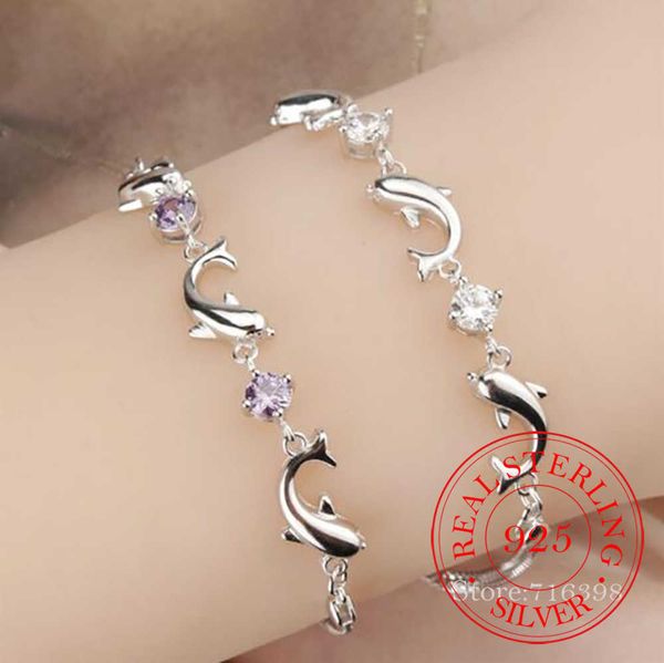 beaded strands fashion 925 sterling silver chain bracelets for women party cute dolphin bracelet bangle luxury crystal cz jewelry gifts l221, Black
beaded strands fashion 925 sterling silver chain bracelets for women party cute dolphin bracelet bangle luxury crystal cz jewelry gifts l221, Black