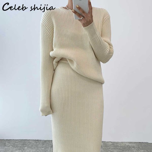 women's two piece pants 2022 winter knit 2 piece sets women o-neck sweater high waist skirts autumn oversized vintage runway woolen set, White
women's two piece pants 2022 winter knit 2 piece sets women o-neck sweater high waist skirts autumn oversized vintage runway woolen set, White