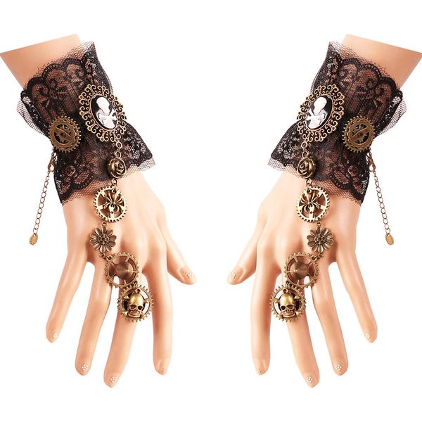bronzing fingerless gloves gothic floral charm bracelets lace steampunk wristband ring vintage beaded gloves bridal bracelet 1 pair, Golden;silver
bronzing fingerless gloves gothic floral charm bracelets lace steampunk wristband ring vintage beaded gloves bridal bracelet 1 pair, Golden;silver