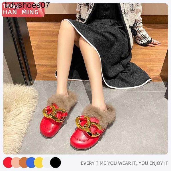 slippers 2021 wearing chain wool wrapped head half drag women's thick sole big head women's sandals winter necessities, Black
slippers 2021 wearing chain wool wrapped head half drag women's thick sole big head women's sandals winter necessities, Black
