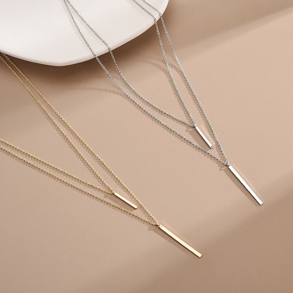 pendant necklaces new 925 sterling sier double layer stick choker smooth strip pendants necklace fine jewelry for women wedding gift smthe, Silver
pendant necklaces new 925 sterling sier double layer stick choker smooth strip pendants necklace fine jewelry for women wedding gift smthe, Silver