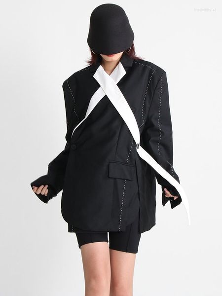 women's jackets hit color blazers for women notched long sleeve patchwork straight streetwear blazer female spring clothing fashion, Black;brown
women's jackets hit color blazers for women notched long sleeve patchwork straight streetwear blazer female spring clothing fashion, Black;brown