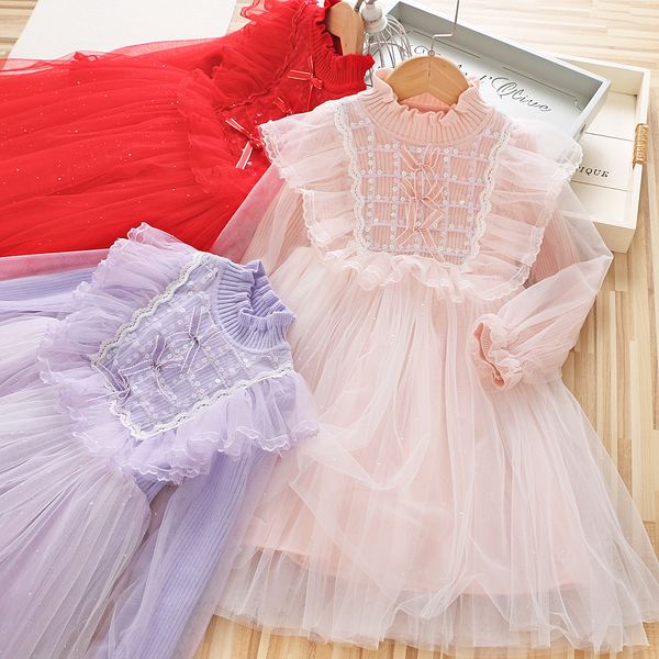 xmas party dresses girls ruffle collar puff sleeve sequins lace tulle dress fall winter children knitted splicing gauze princess clothing q9, Red;yellow
xmas party dresses girls ruffle collar puff sleeve sequins lace tulle dress fall winter children knitted splicing gauze princess clothing q9, Red;yellow