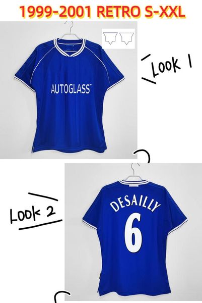 1999 2000 2001 retro soccer jersey classic 99 00 01 zola leboeuf poyet wise hasselbaink portelli weah terry desailly home blue man vintage f, Black
1999 2000 2001 retro soccer jersey classic 99 00 01 zola leboeuf poyet wise hasselbaink portelli weah terry desailly home blue man vintage f, Black
