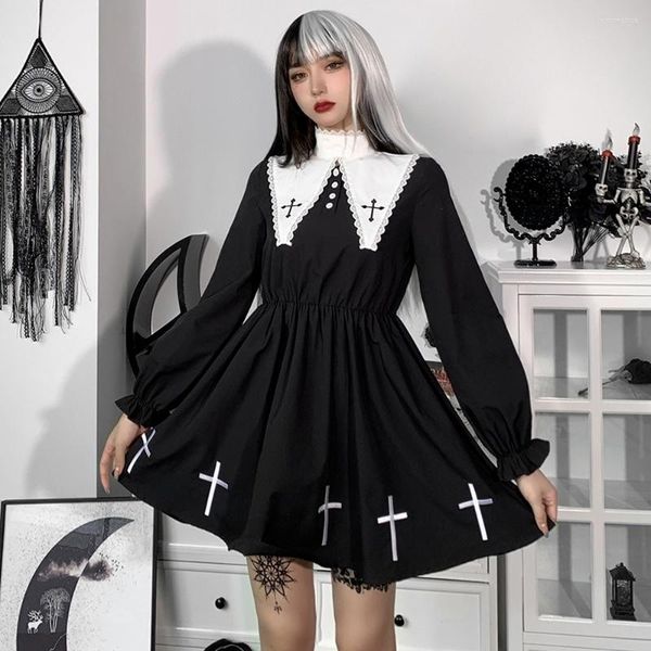 casual dresses fairy grunge black vintage dress harajuku goth punk cross print preppy high waist mini e girl cosplay, Black;gray
casual dresses fairy grunge black vintage dress harajuku goth punk cross print preppy high waist mini e girl cosplay, Black;gray