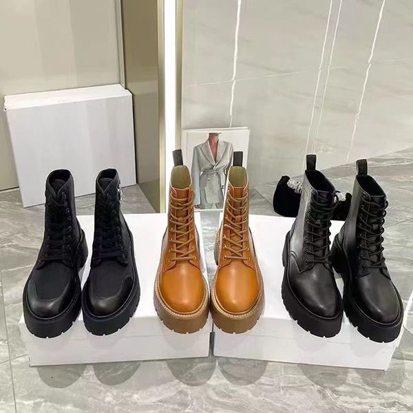 2022 women designer front shoelaces martin boots luxury leather single boot for locomotive triumphal arch middle boots thick soles and muffi, Black
2022 women designer front shoelaces martin boots luxury leather single boot for locomotive triumphal arch middle boots thick soles and muffi, Black