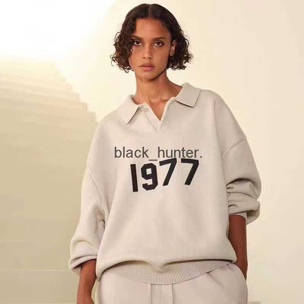 men's sweaters essential designer season 8 double thread 1977 flocking embroidery men women's polo shirt knitted sweater, White;black
men's sweaters essential designer season 8 double thread 1977 flocking embroidery men women's polo shirt knitted sweater, White;black