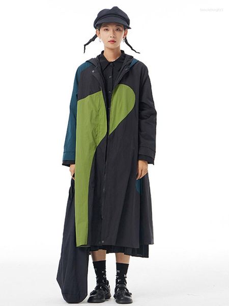 women's jackets streetwear colorblock coat for women hooded collar long sleeve single breasted loose coats female 2022 autumn, Black;brown
women's jackets streetwear colorblock coat for women hooded collar long sleeve single breasted loose coats female 2022 autumn, Black;brown