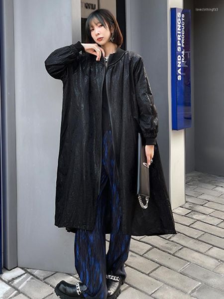 women's jackets temperament trench for women stand collar long sleeve patchwork pocket zipper loose female autumn clothing 2022, Black;brown
women's jackets temperament trench for women stand collar long sleeve patchwork pocket zipper loose female autumn clothing 2022, Black;brown