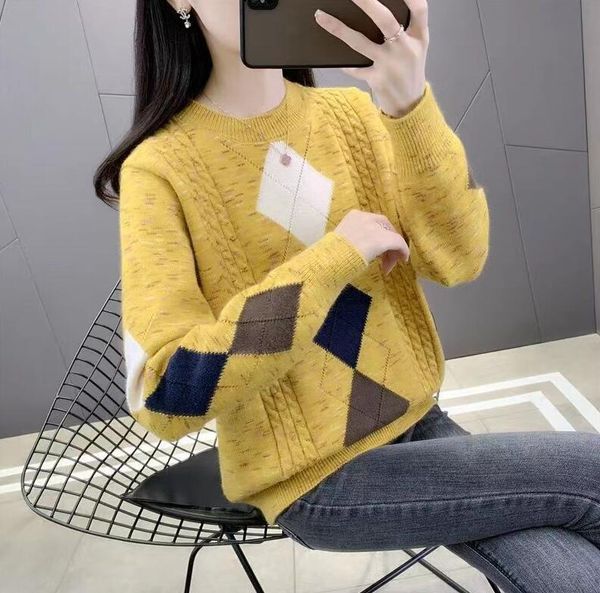 women's sweaters for fashion autumn patchwork knitted long sleeve pullover female tricot jumper pull femme, White;black
women's sweaters for fashion autumn patchwork knitted long sleeve pullover female tricot jumper pull femme, White;black