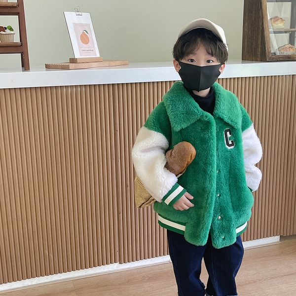 children letter embroidery 100% wool coat girls wool plush lapel warm casual outwear kids patchwork long sleeve fleece baseball uniform q918, Blue;gray
children letter embroidery 100% wool coat girls wool plush lapel warm casual outwear kids patchwork long sleeve fleece baseball uniform q918, Blue;gray
