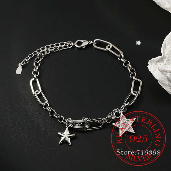 beaded strands punk 925 sterling silver crystal star charm bracelet for women bracelet bangle wedding jewelry birthday party gift l221012, Black
beaded strands punk 925 sterling silver crystal star charm bracelet for women bracelet bangle wedding jewelry birthday party gift l221012, Black