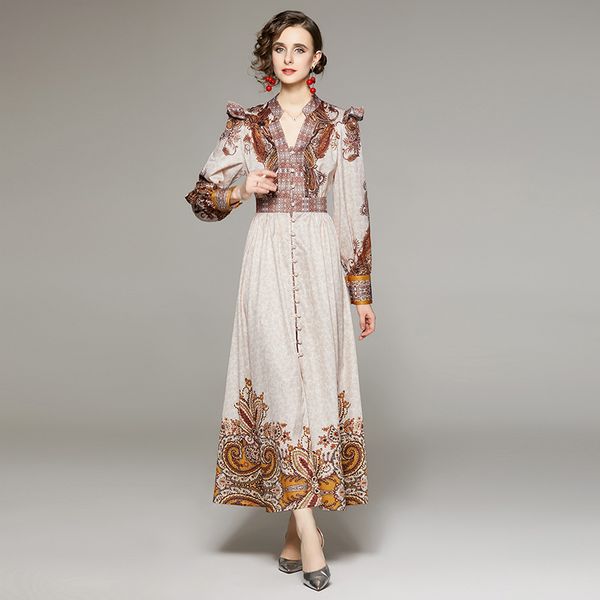 vintage printed ruffle long maxi dress women luxury ladies casual party button shirt dresses full sleeve 2022 runway designer retro office c, Black;gray
vintage printed ruffle long maxi dress women luxury ladies casual party button shirt dresses full sleeve 2022 runway designer retro office c, Black;gray