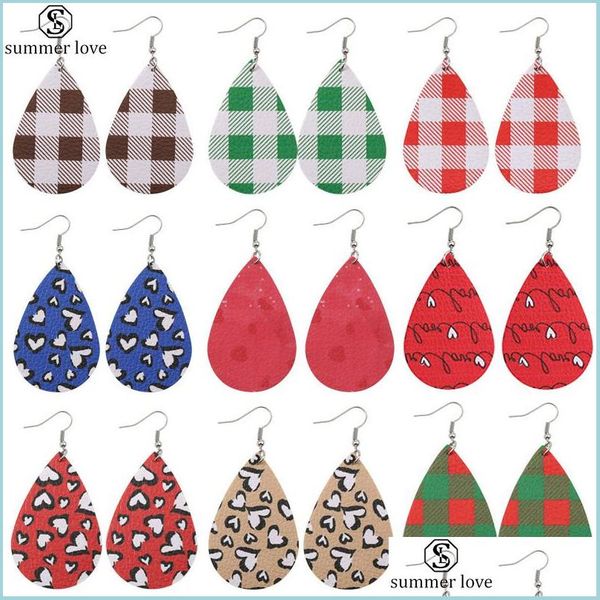 dangle chandelier new christmas printed leather earrings lattice/heart pattern waterdrop for women colorf double layer wholesal jewe dhhk3, Silver
dangle chandelier new christmas printed leather earrings lattice/heart pattern waterdrop for women colorf double layer wholesal jewe dhhk3, Silver