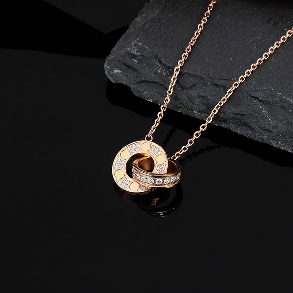 high edition classic design pendant carttierr necklace for women girls double loop charms 316l titanium steel wedding jewelry collares colli, Silver
high edition classic design pendant carttierr necklace for women girls double loop charms 316l titanium steel wedding jewelry collares colli, Silver