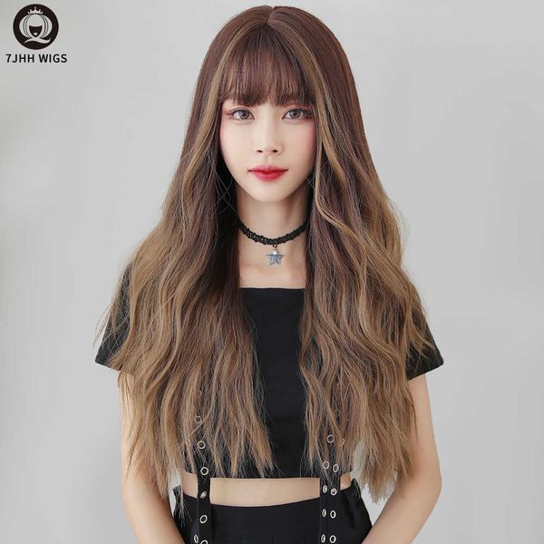headwear hair accessories 7jhh wigs wholale 26 inch long blonde wavy wig with bangs cosplay hair water wave ombre brown blonde synthetic wig
headwear hair accessories 7jhh wigs wholale 26 inch long blonde wavy wig with bangs cosplay hair water wave ombre brown blonde synthetic wig
