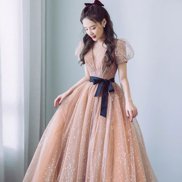 sequined evening dresses pleat cap sleeves long women party prom gown 2023 new deep v neck a line floor length fashion women casual dress, Black;red
sequined evening dresses pleat cap sleeves long women party prom gown 2023 new deep v neck a line floor length fashion women casual dress, Black;red