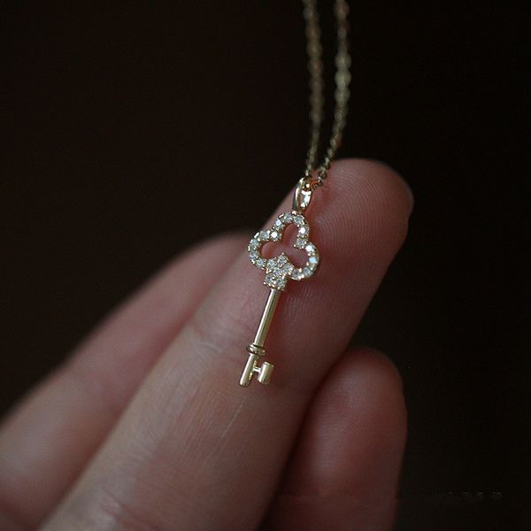 pendant necklaces 925 sterling sier pave crystal vintage key 14k gold plating necklace women light luxury temperament dress jewelry smtbu, Silver
pendant necklaces 925 sterling sier pave crystal vintage key 14k gold plating necklace women light luxury temperament dress jewelry smtbu, Silver