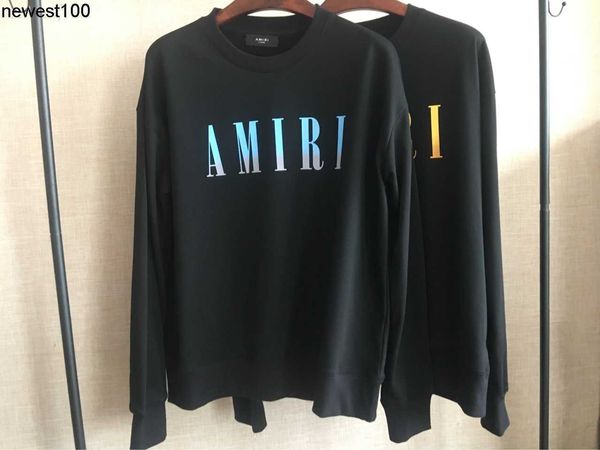men's hoodies designer sweatshirts amirs gradient letter printed round neck terry sweater, Black
men's hoodies designer sweatshirts amirs gradient letter printed round neck terry sweater, Black