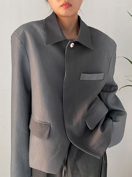women's jackets solid blazers for women lapel long sleeve patchwork single breasted temperament jacket female autumn clothes, Black;brown
women's jackets solid blazers for women lapel long sleeve patchwork single breasted temperament jacket female autumn clothes, Black;brown