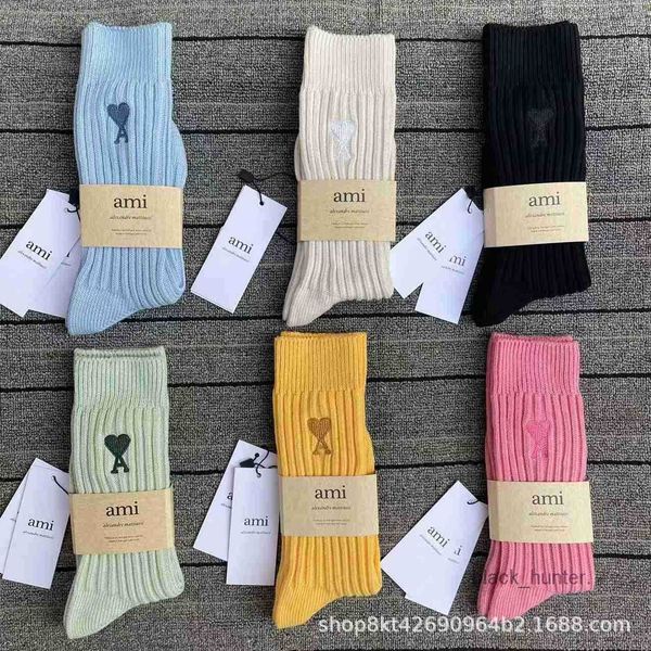 men's socks amis designer hand sewn thick thread love socks peach heart a letter embroidery fashion personalized versatile socking, Black
men's socks amis designer hand sewn thick thread love socks peach heart a letter embroidery fashion personalized versatile socking, Black