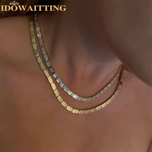 pendant necklaces geometric high polish fashion bling rectangle metal beaded bar tennis chain 16" women gold color choker necklace jewe, Silver
pendant necklaces geometric high polish fashion bling rectangle metal beaded bar tennis chain 16" women gold color choker necklace jewe, Silver