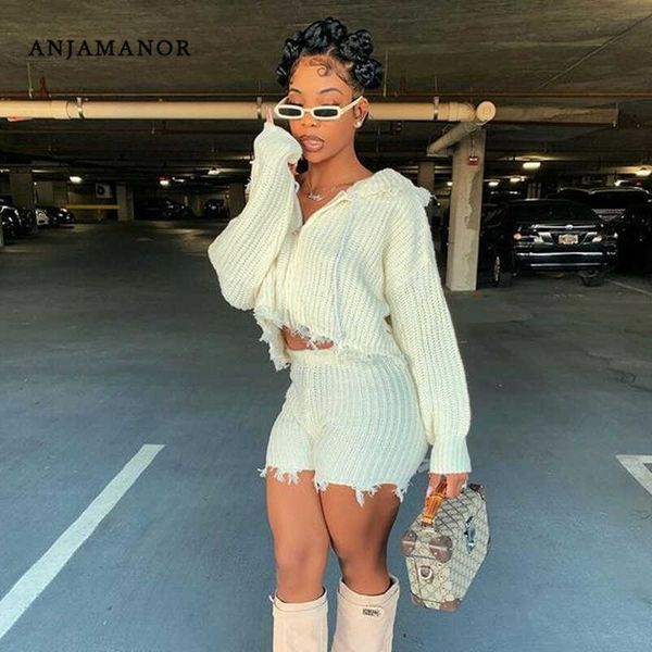 women's two piece pants anjamanor cute 2 piece sets for women zip up hoodie knitted long sleeve cardigan sweater and shorts sets wholes, White
women's two piece pants anjamanor cute 2 piece sets for women zip up hoodie knitted long sleeve cardigan sweater and shorts sets wholes, White