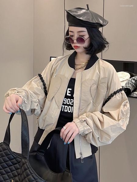 women's jackets solid coat for women stand collar puff sleeve patchwork heart appliques sweet coats female summer fashion clothes, Black;brown
women's jackets solid coat for women stand collar puff sleeve patchwork heart appliques sweet coats female summer fashion clothes, Black;brown