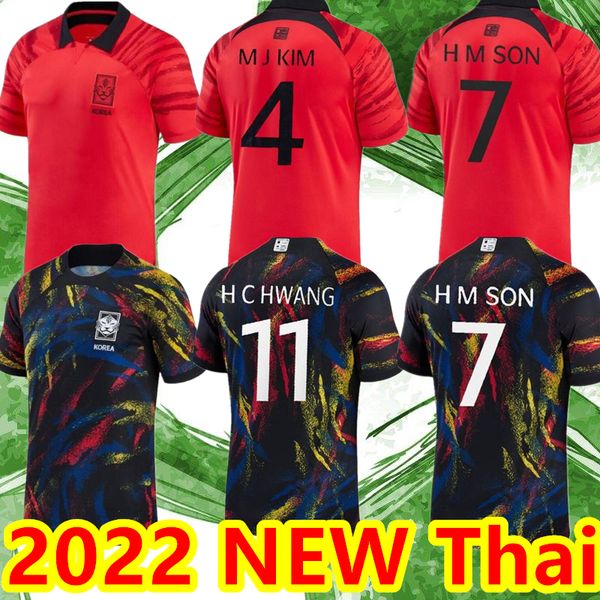 

2022 south korea soccer jersey 22/23 home red son kim hwang lee jeong sung lee kwon national team shirt football uniform, Black