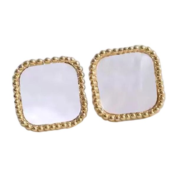 four leaf hoop charms earrings for women titanium steel fashion luxury design flower huggie black white leaves stud simple ear clasps charm, Golden
four leaf hoop charms earrings for women titanium steel fashion luxury design flower huggie black white leaves stud simple ear clasps charm, Golden