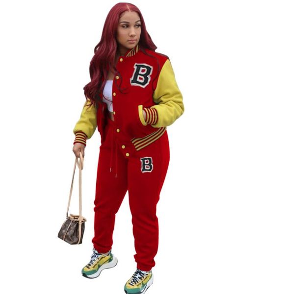 designer women varsity baseball suits tracksuits two piece pants set patchwork cardigan zipp jacket jogging trousers sweatpants outfits, Gray
designer women varsity baseball suits tracksuits two piece pants set patchwork cardigan zipp jacket jogging trousers sweatpants outfits, Gray