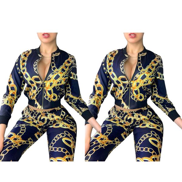print jacket and bottoms two piece pants women fashion zipper sweatshirt and trouser outfits ship, White
print jacket and bottoms two piece pants women fashion zipper sweatshirt and trouser outfits ship, White