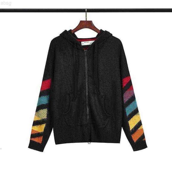 hoodies and off autumn sweatshirts winter white mohair colorful gradient arrow men's women's loose knitted sweater zipper jacket, Black
hoodies and off autumn sweatshirts winter white mohair colorful gradient arrow men's women's loose knitted sweater zipper jacket, Black