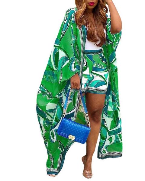 women's two piece pants summer women abstract print batwing sleeve open front cardigan shorts set femme long sleeve two pieces set lady, White
women's two piece pants summer women abstract print batwing sleeve open front cardigan shorts set femme long sleeve two pieces set lady, White