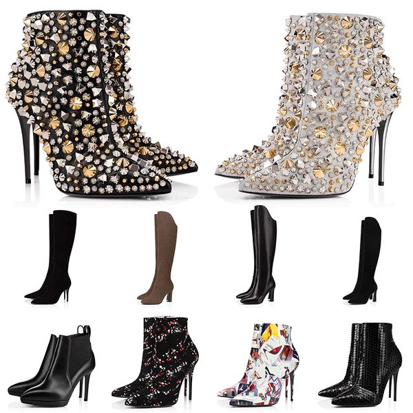 designer womens boots high heels ankle knee boot lady girl leather suede winter booties luxury outdoor shoes with box, Black
designer womens boots high heels ankle knee boot lady girl leather suede winter booties luxury outdoor shoes with box, Black