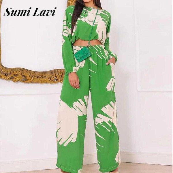 women's two piece pants spring street pocket loose set casual o neck print cropped wide leg pants suit women print elastic waist pants, White
women's two piece pants spring street pocket loose set casual o neck print cropped wide leg pants suit women print elastic waist pants, White