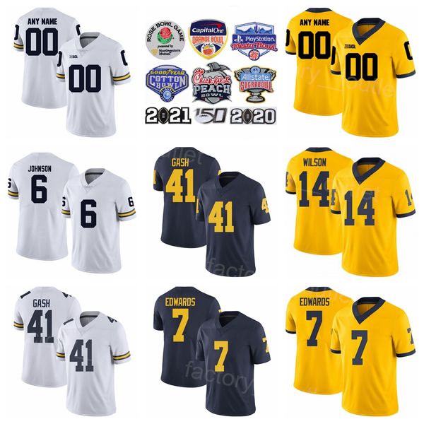 

michigan wolverines college football 6 cornelius johnson jersey 25 junior colson 23 cj stokes 7 donovan edwards 41 isaiah gash 14, White;black